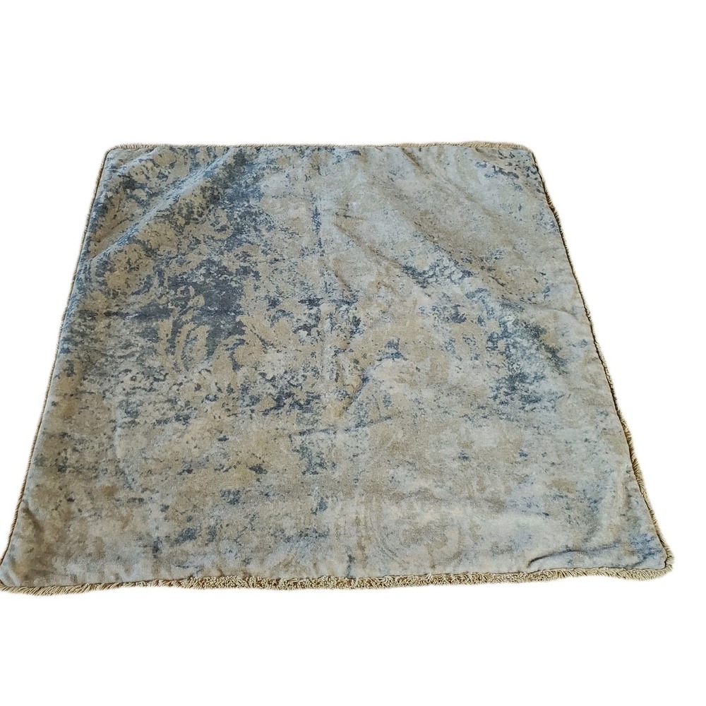 Pottery Barn Velvet Throw Pillow Sham in Blue and Cream (set of two)